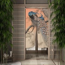 동물 문 커튼 중국어 잉어 호랑이 표범 새 파티션 화면 복도 입구 출입구 일본 방 장식, CTS00354+65x90cm