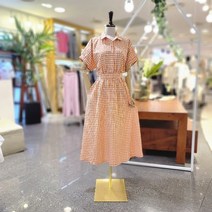 멜로디가든 오렌지 깅엄체크 원피스(M2MM6O146)