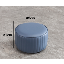 원형 풋스툴 쇼파발받침 보조 간이 의자 화장대 스툴, 블루 엑스스몰