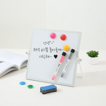 책상용 탁상용 벽걸이 거치형 메뉴판 안내판 미니 소형 양면 화이트보드 칠판, 360도미니화이트보드