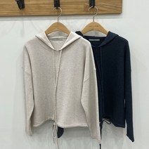 러브앤쇼 밑단 쭈리 후드 니트 LCDBGKT05