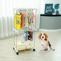 강아지 의류 이동식 2단 행거 애견의류 옷걸이, 상품선택