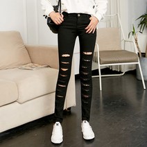 WH-NJP 찢어진 청바지 여성 여름 슬림 찢어진 청바지 슬림 데님 팬츠 DMC304