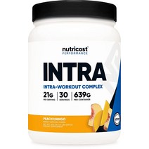 뉴트리코스트 Intra-Workout 파우더 30회 분량 블루 라즈베리 - GMO 프리 글루텐 운동 중 보충제, 복숭아 망고