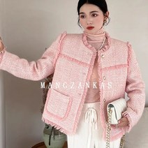 여성 봄가을 태슬 퍼 트리밍 내피 패딩 럭셔리 자켓 드라마 송혜교 셀럽 정장 재킷