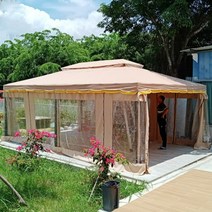 농막 야외 테이블세트 조립식 시스템 파고라 야외가구, U.3m3m 기둥 8cm