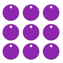 강아지 네임택 20pc 개 Id 태그 라운드 알루미늄 DIY 맞춤형 애완 동물 명판 조각 분실 방지 펜던트 칼라, 08 보라색_04 35X35X1MM