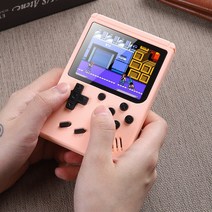 레트로 미니 오락실 게임기 sup 아케이드 8비트 추억의게임 미니 오락기 고전 620가지, 마카롱 400 게임-핑크