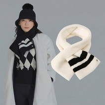 레노마골프머플러 여성 여성 배색 포인트 뽀글이 패딩 머플러 2종 택1 RWAEK8872, 01_RWAEK8872-101