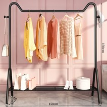 골드행거 매장용행거 옷가게 이동식 고정식 철제 튼튼한 행거 금속인테리어 북유럽, 매트 블랙 150