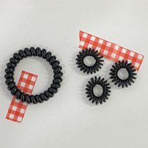 검정 미니 전화선 머리끈 그스프링 머리 팔찌 고무줄 꽈배기 짱짱한 고무 끈 여자 단발 긴 여아 성인 헤어 묶기 묶는 링 튼튼한 꼬불이 머리카락 밴드