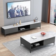 원룸티비다이 대리석거실장 tv다이서랍장 높은거실장 거실장 새로운 TV 캐비닛 현대 미니멀리스트 커피 테이블 조합 거실 침실 작은 아파트 홈 라이트 럭셔리 간단한 벽 캐비닛 바닥, 자가설치용 조립  방문설치용 자가조립, 모으다