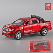 포드 레인저 랩터 F350 1:32 픽업트럭 SUV 오프로드 다이캐스트 피규어 미니카 키덜트, 포드 레인저 랩터 F350(레드_32스케일)