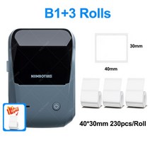 라벨프린터 스티커제작 네임프린터 Niimbot-B1 휴대용 포켓 블루투스 감열 라벨 프린터 자체 접착 스티커, 03 B1 Add 3 Rolls B