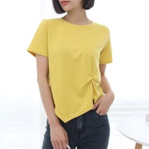 데이프릴 여성용 이븐 꼬임 라운드넥 여름 반팔 티셔츠
