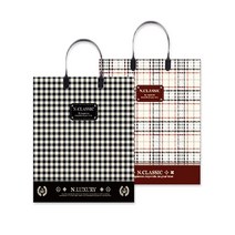 1800PP 체크쇼핑백 1봉 10개입/PP쇼핑백/비닐쇼핑백/선물포장지, 1800PP 체크무늬 10개입