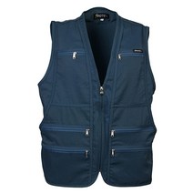 남성용 9 포켓 작업 유틸리티 조끼 밀리터리 사진 사파리 여행 작업복 재킷 블랙., Navy, X-Large