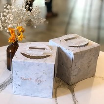 10장1세트 선물 상자 손잡이 쿠키 답례품 캔들 마카롱 간식 포장 박스, 프리미엄 마블선물상자