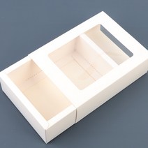 카페 구움과자 포장박스 슬라이딩 휘낭시에포장, 색상/사이즈, 대 - 화이트