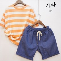 사라 여성용 밴딩 롤업 스판 4부 린넨 반바지