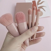 올인원 메이크업 브러쉬 5종 세트 [파우치 미니손거울], 휴대용 메이크업 브러쉬 세트, 1세트