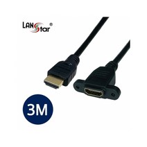 D[10838]HDMI 판넬형케이블 19P M/F SCREW 나사고정 4Kx2K 60Hz 3M, 상세페이지 참조