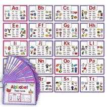18 주제 영문법 공부몬테소리 장난감 학습 카드 게임 어린이 조기교육1st Grade 포켓 플래시 아기 선물, 26 Letters