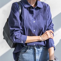[나크21] (55~130) 핀턱 둥근카라 블라우스 NK23-T-4