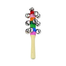 오르프아기 나무 장난감 스틱 0-24 개월 어린이 종 무지개 손 흔들어 벨 딸랑이 교육 악기, 02 colorful