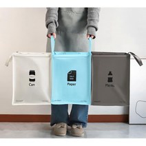 실내 가정용 컬러풀 타포린 분리수거함 어린이집 신혼집 야외분리수거 쓰레기통 사무실 분리수거통 교회, 라이프대용량 3P