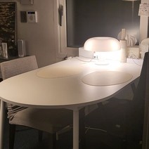 반원 테이블 반달 탁자 반타원 테이블 입식 이케아 식탁 화이트 인테리어 주방 하프문 자취 원룸 좁은 집 공간 활용 2인용 4인용, 800 낮은 반원 테이블