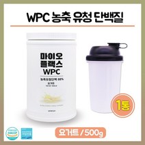 단백질 쉐이크 WPC 농축 유청 단백 분말 운동후 헬스 보충제 아미노산 아르기닌 혼합 비타민 미네랄 가루 함유 프로틴 파우더 식사대용 근육 만들기 보조제, 1set, 농축 유청단백 500g 요거트맛