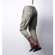 [그린바나나] 남자 캐주얼바지 고무줄바지 beast_cargo_khaki