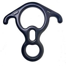 클라이밍 50KN 암벽 등반 Descender OX Horn 8 Ring 내리막 길 구부러진 귀가있는 개의 링 Rappelling Gear, 01 Black