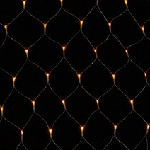 Well 200구 투명선 LED 그물네트 지니전구점멸 웜색전