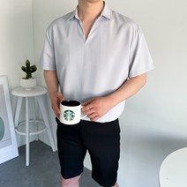 남자 7컬러 구김방지 여름 오버핏 반팔 카라 셔츠 빅사이즈까지