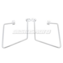 모토캠핑 사이드박스 새들 방수 오토바이사이드백 레블W400 w650 w800 오토바이 솔리드 스틸 안장 가방 지원 브래킷 사이드 마운트 트렁크 가방 홀더 가와사키 w 400, 크롬