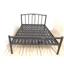 케이로 블랙 철제침대 단층 철제 프레임 침실 원룸 기숙사 침대 싱글침대 인테리어 침대프레임, 철제 용골 침대 프레임