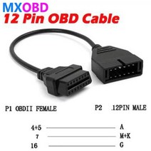 OBD 2 OBD2 커넥터 GM 12 핀 어댑터 16Pin 여성 진단 케이블 12Pin 남성 플러그 GM Dawoo 차량 자동 스캐너