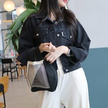 메리앤유 캐쥬얼한 미디엄기장 오버핏 데님청자켓