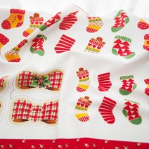 자투리 커트지 크리스마스 리본양말