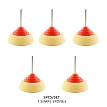 자동차 무선 광택기 휴대용 미니 샌딩기 폴리셔 spta mini Polishing 스폰지 2 인치 버핑 휠 for car hub steel rim burnishing pack, 5 노란색 모양, 5세트