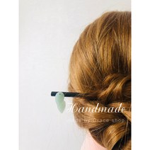 그레이스샵 [나연한복뒤꽂이] 옥색잎 우드비녀