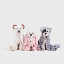 [두잇] 드라이후드 강아지 고양이 목욕 타월, 컬러:핑크 (토끼)