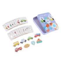 SJSHOP 어린이 영어 플래시 카드 포켓 카드 패턴 인식을 위한 교육 학습 유아 유아원 유치원, 카드 6.8x6.8cm, 나무, 교통