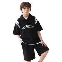 더베이지 여름 주니어 남아 반팔 세트 케냐 피케 상하 SET B3144 아동 초등학생 반바지 상하복