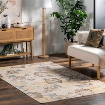 NuLOOM Lilja 빈티지 꽃무늬 세탁기 세탁 가능한 부분 러그 20.3x25.4cm8x USA 미국