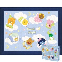 퍼즐피플 카카오프렌즈 직소퍼즐 모음, 150p, 굿나잇 리틀프렌즈 150피스 액자포함(우드블루)