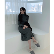 보들 기모 플레어 롱원피스