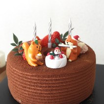 [파리바게트케이크할인] 케이크 장식 세트 7종, 02.딸기케익과 다람쥐 여우